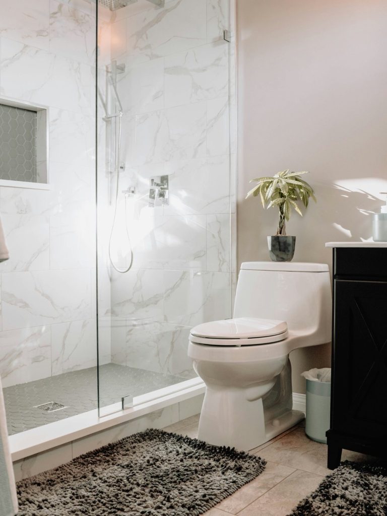 A beautiful tile walk-in shower in Old Naples.
